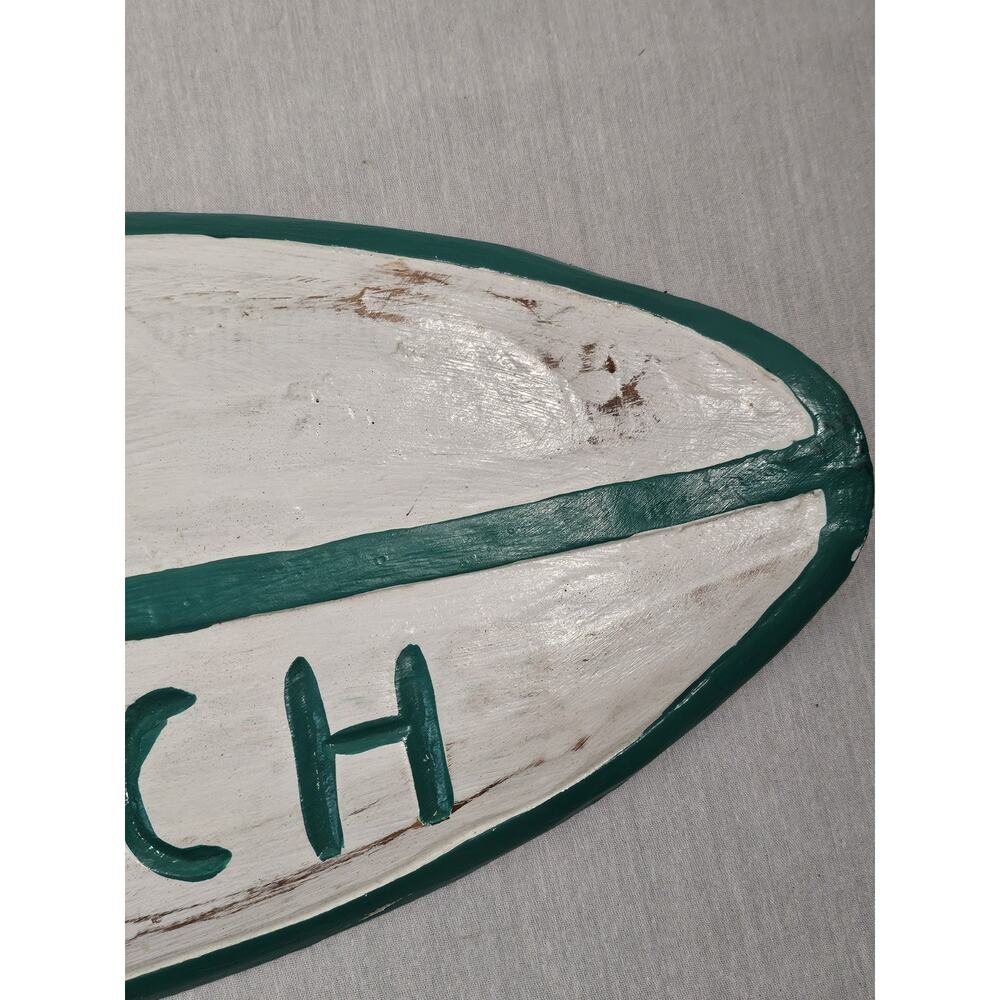 Lanikai Beach Wooden surf sign 40" w/ Beach Painting - Real Hand Carved Wood - Picture 6 of 14